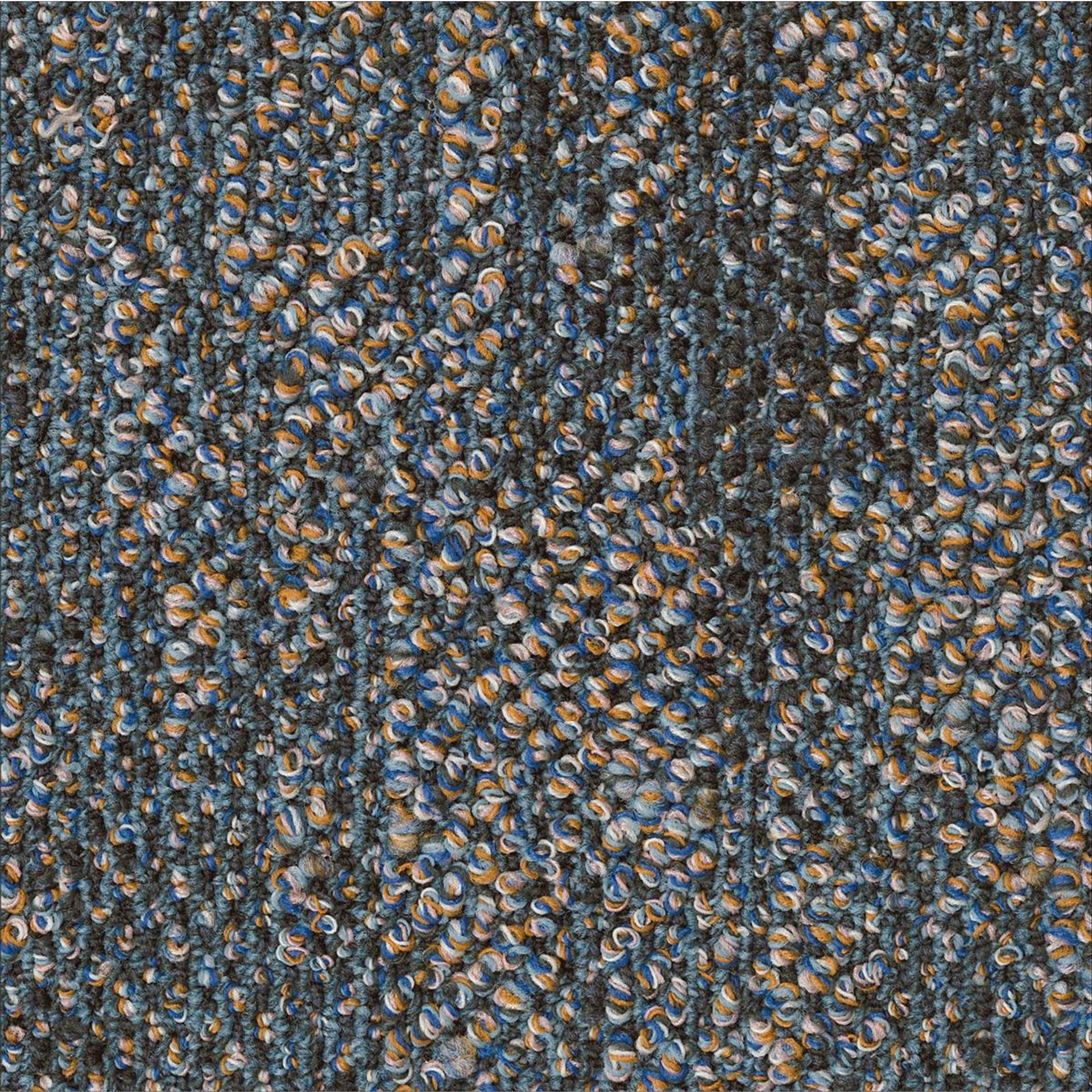 Teppichfliesen 50 x 50 cm Schlinge strukturiert Flores AA99 8833 Blau Organisch