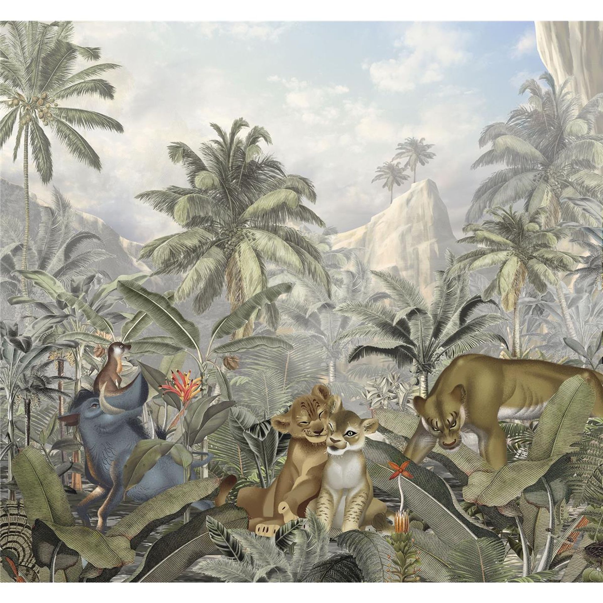 Vlies Fototapete - Lion King Hills - Größe 300 x 280 cm