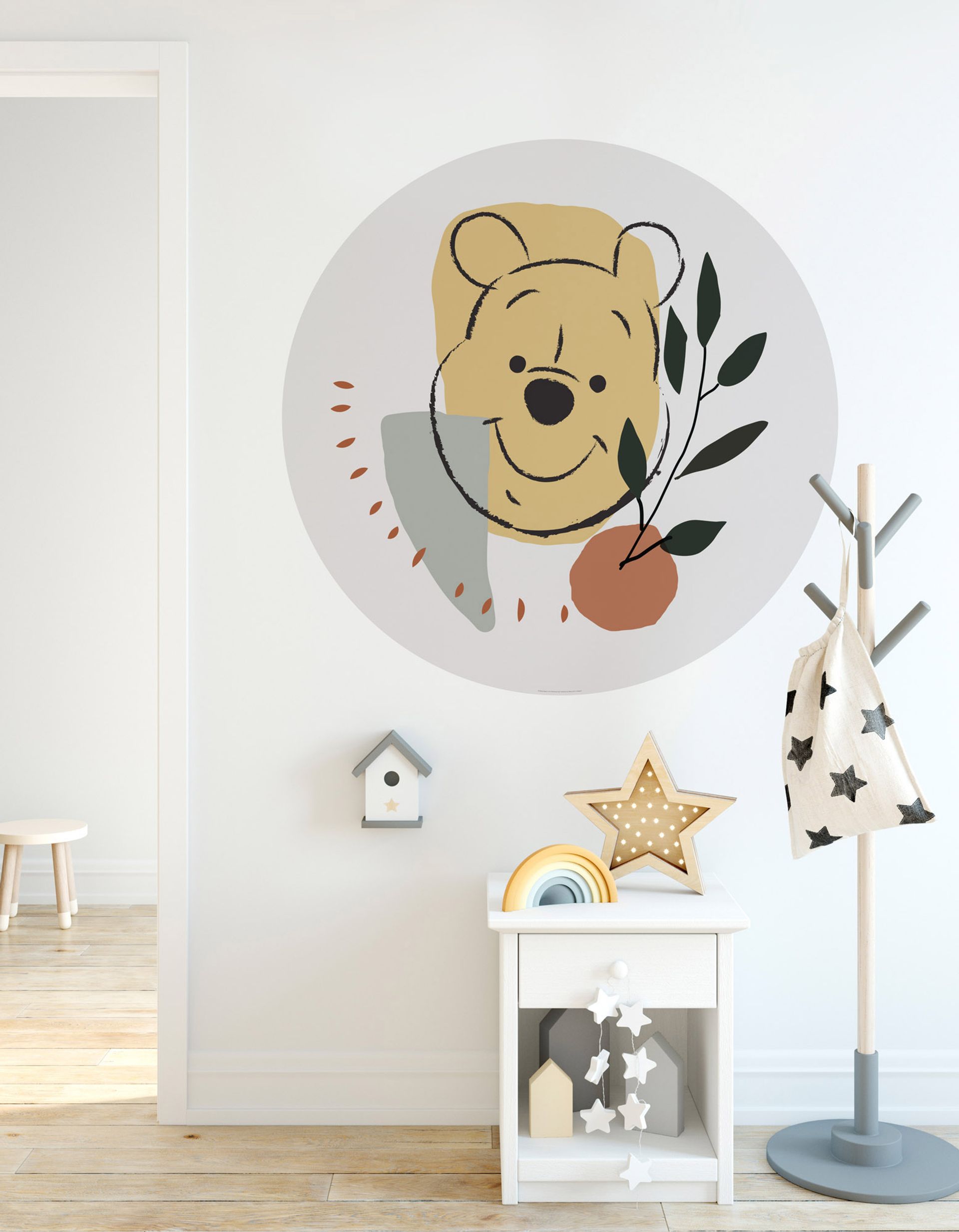 Selbstklebende Vlies Fototapete/Wandtattoo - Winnie Pooh Smile - Größe 125 x 125 cm