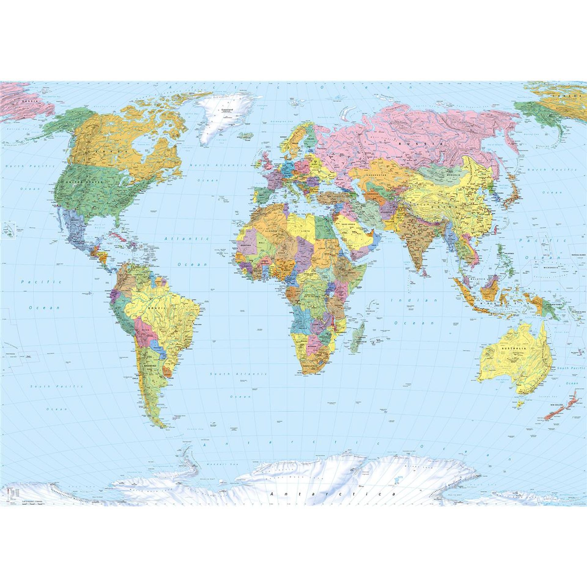 Papier Fototapete - World Map - Größe 270 x 188 cm
