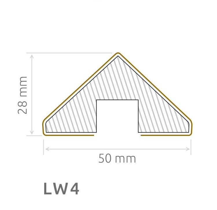 Wand- Akustikpaneel schwarz mit 6 Lamellen Beige Dreieck LW4 V1 B/H 48,4 cm / 275 cm
