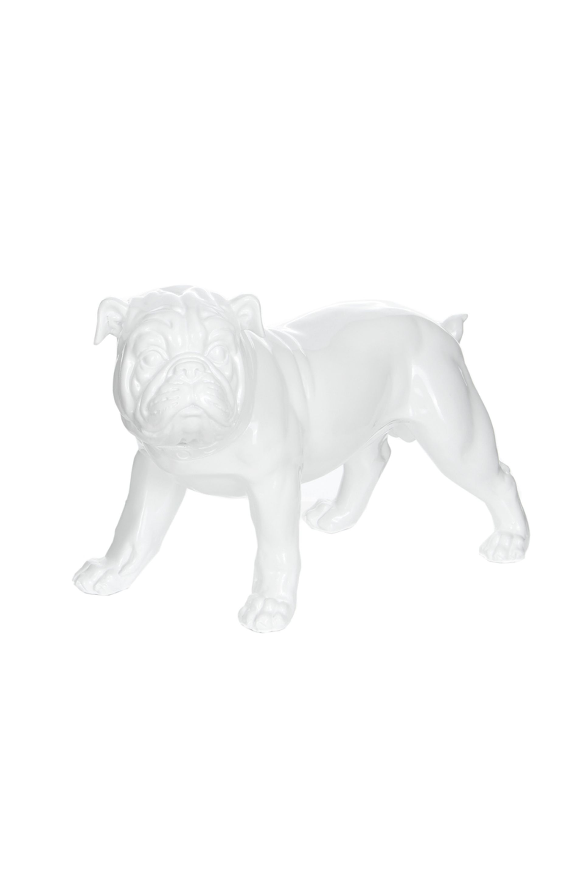 Skulptur Bulldog 21-J Weiß - 40 cm (L) x 20 cm (B) x 26 cm (H)