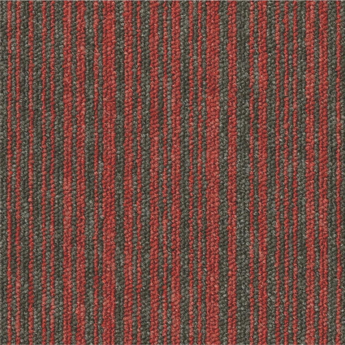 Teppichfliesen 50 x 50 cm Schlinge Essence Stripe  AA91 4411 Rot Linear