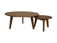 Coffee table round garden EDE-04 Natur/Braun Teakholz B/H/T: 45 cm 35 cm 45 cm