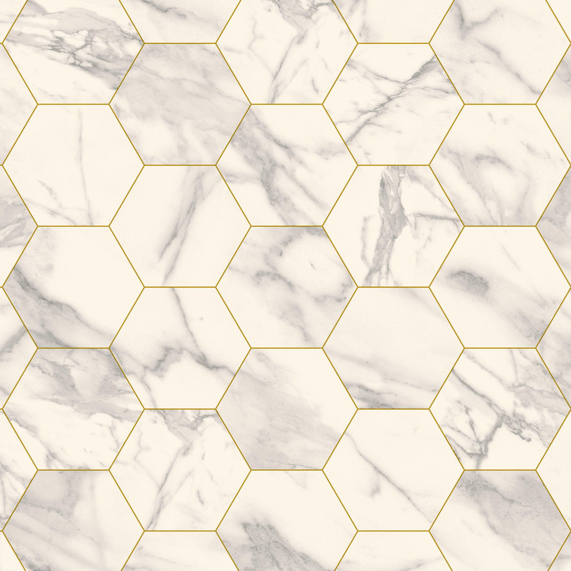 Vinylboden Marble Bianco Hexagon GOLD IZMIR-TB15 B:400cm
