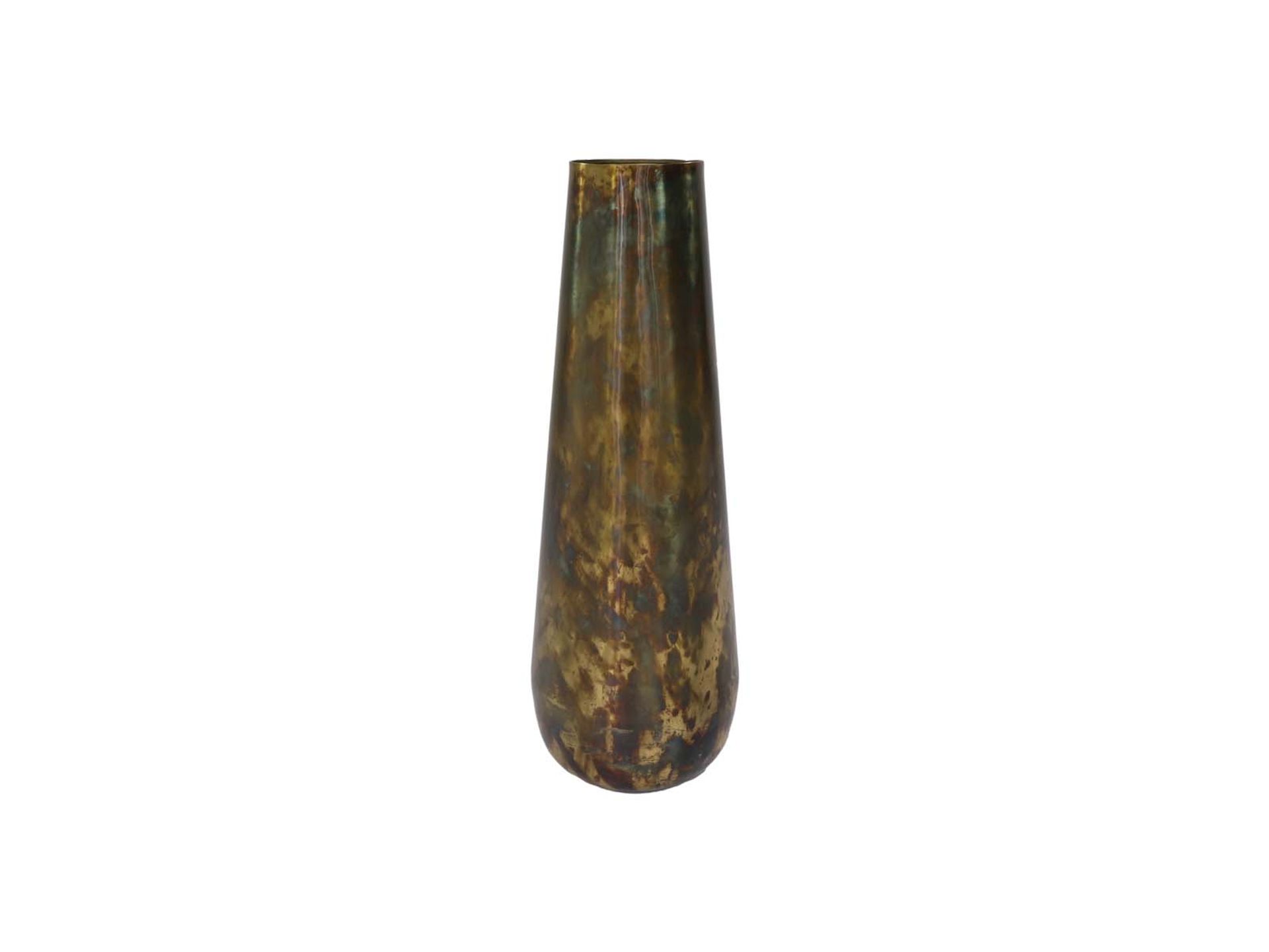 Blumenvase Medium EDE-04 Messing antikgold Metall B/H/T: 23 cm 65 cm 23 cm