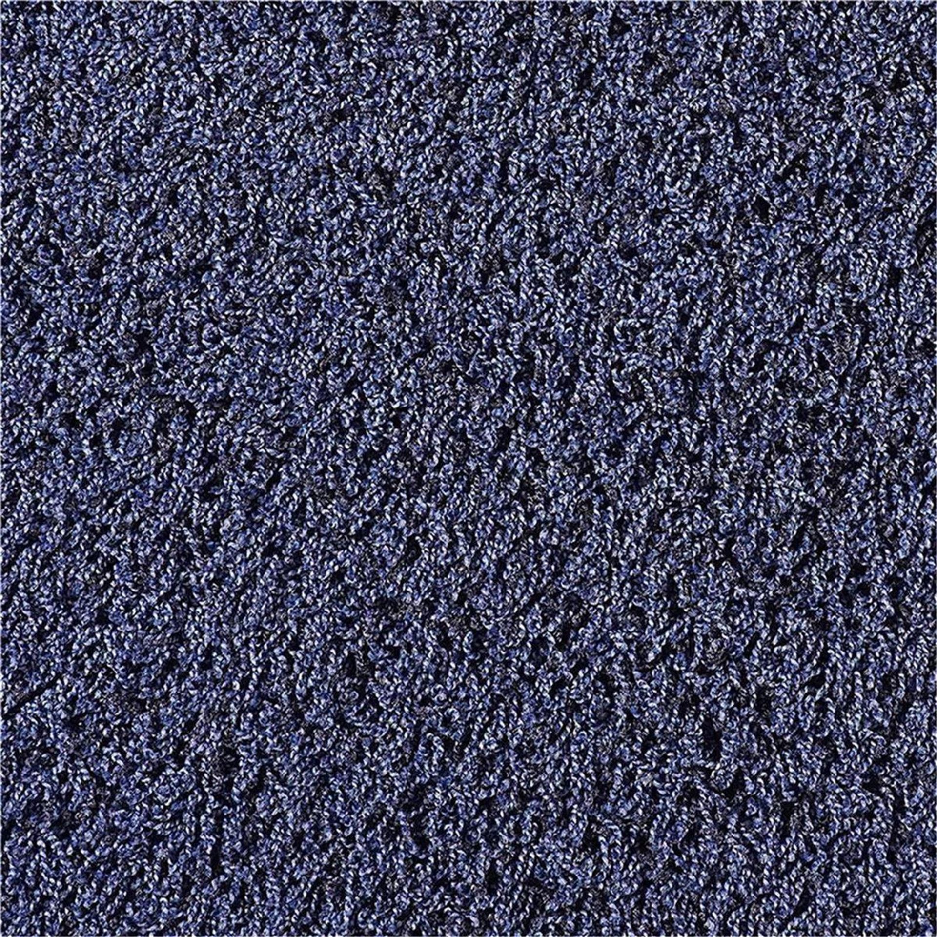 Teppichfliesen 25 x 100 cm selbsthaftend INFLOOR-GIRLOON Cottel-MO Blau 350 meliert