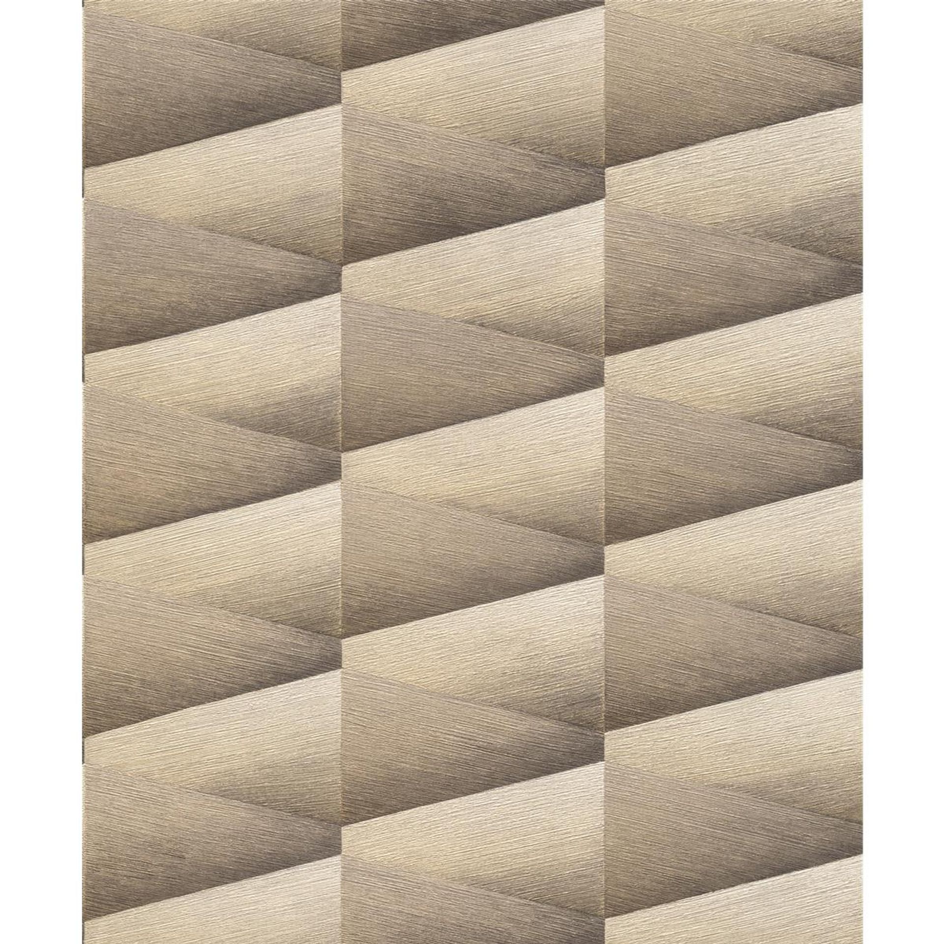 Tapete Modern graphisch Vinyltapete Mattgold versetzter Ansatz 53 cm x 10,05 m