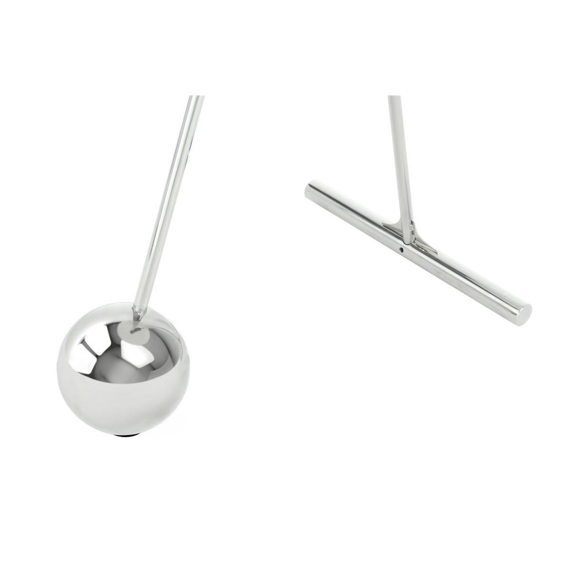 Beistelltisch Pendulum 525 Silber / Schwarz - 46 cm (L) x 46 cm (B) x 60 cm (H)