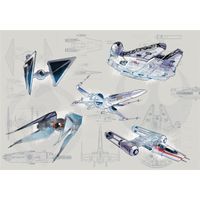 Vlies Fototapete - Star Wars Blueprint Light - Größe 400 x 280 cm