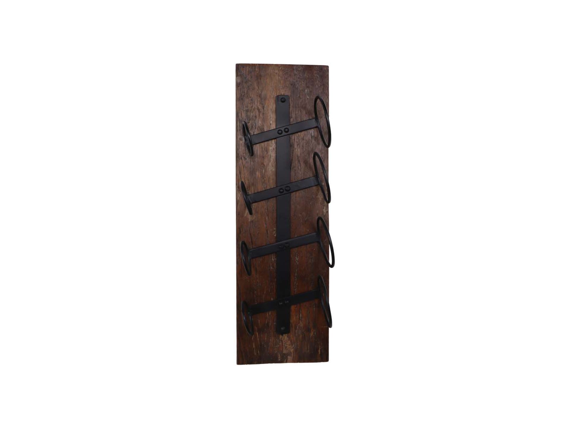 Wand flaschenhalter EDE-04 Braun Schwarz Altes Holz/Metall B/H/T: 14 cm 65  cm 20 cm