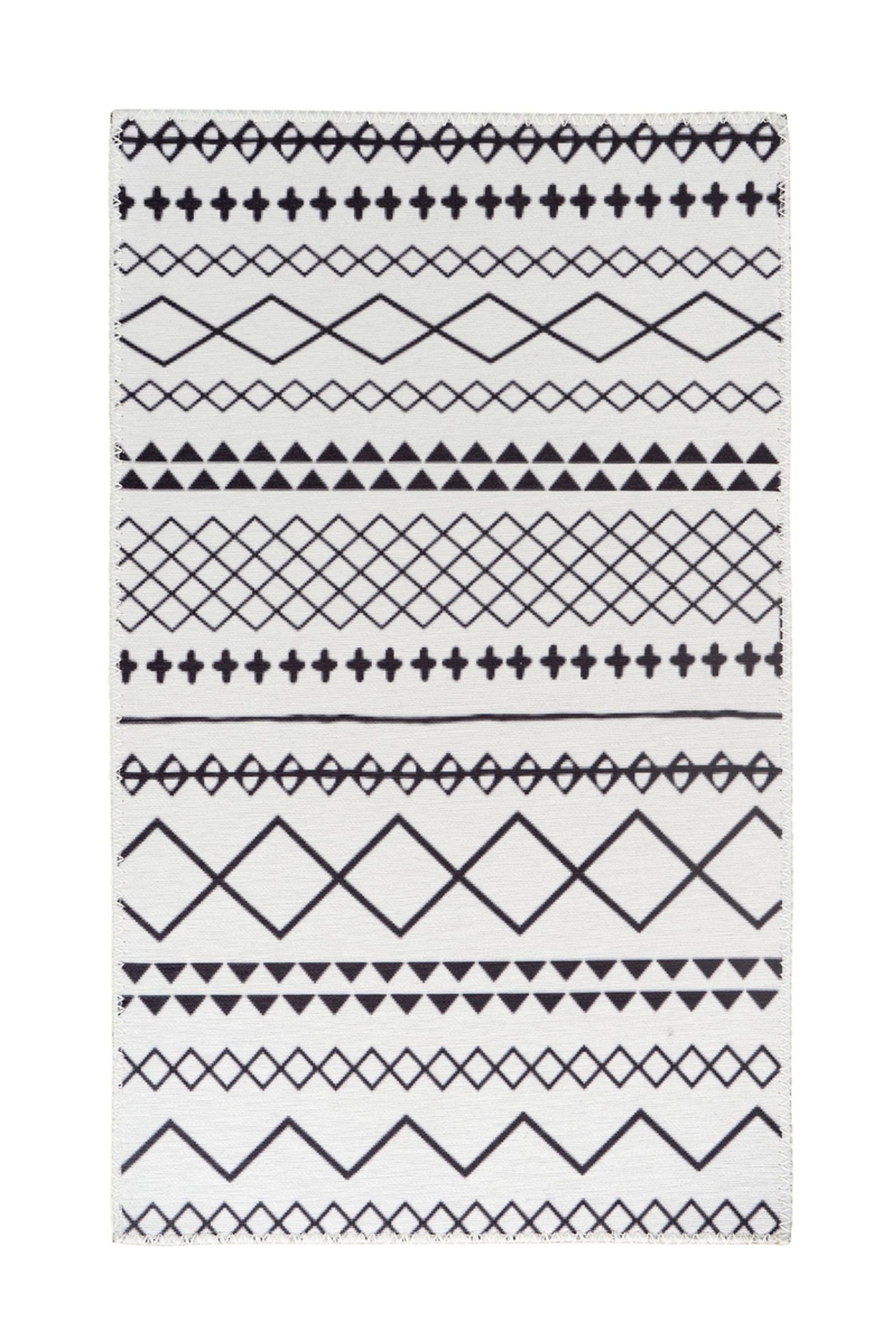 Teppich Maya 400 Weiß / Schwarz 200 cm x 290 cm