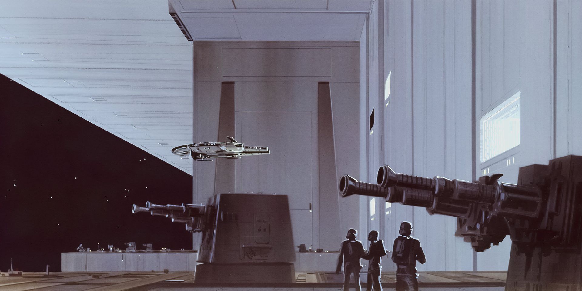 Vlies Fototapete - Star Wars Classic RMQ Death Star Hangar - Größe 500 x 250 cm
