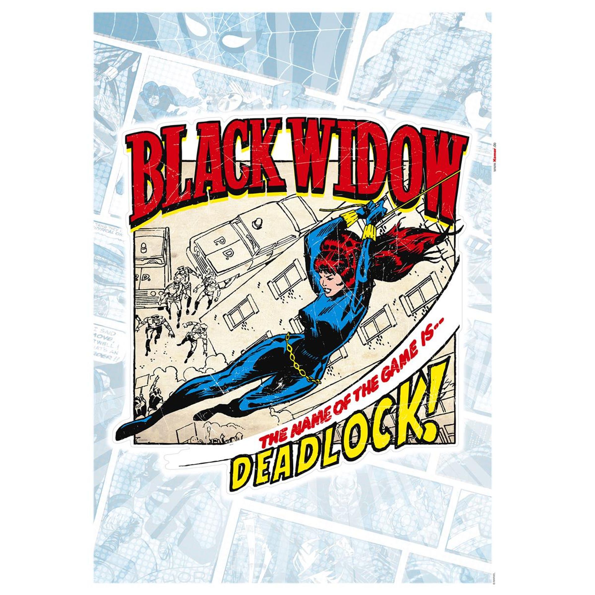 Wandtattoo - Black Widow Comic Classic  - Größe 50 x 70 cm