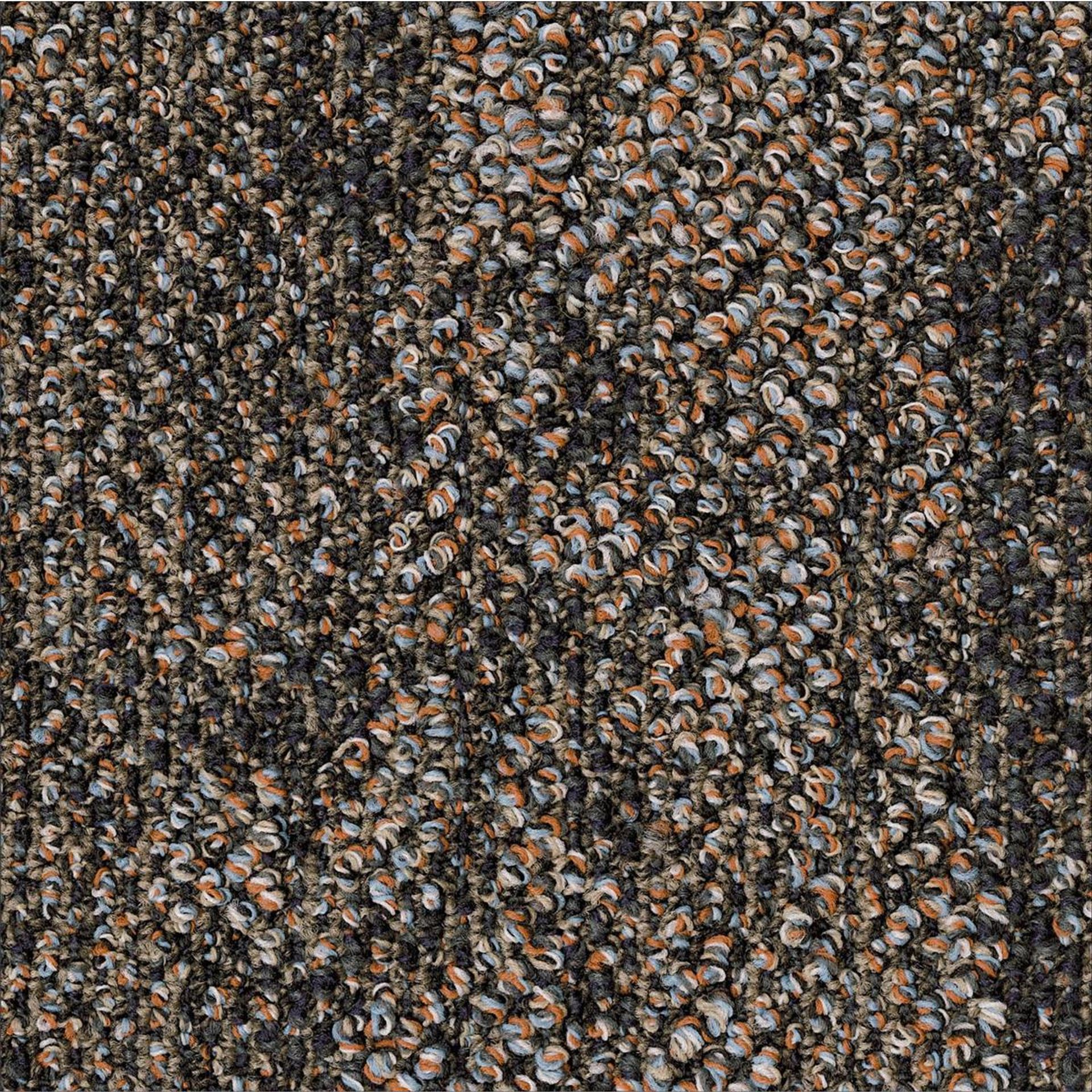 Teppichfliesen 50 x 50 cm Schlinge strukturiert Flores AA99 9093 Braun Organisch