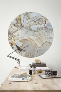 Selbstklebende Vlies Fototapete/Wandtattoo - Marble Sphere - Größe 125 x 125 cm