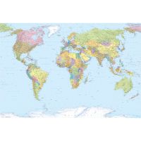 Vlies Fototapete - World Map - Größe 368 x 248 cm