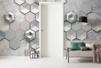 Vlies Fototapete - Hexagon Concrete - Größe 400 x 250 cm