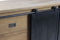 Sideboard Blackburn EDE-04 Natur/Schwarz Reclaimed teak/Metall B/H/T: 50 cm 85 cm 180 cm