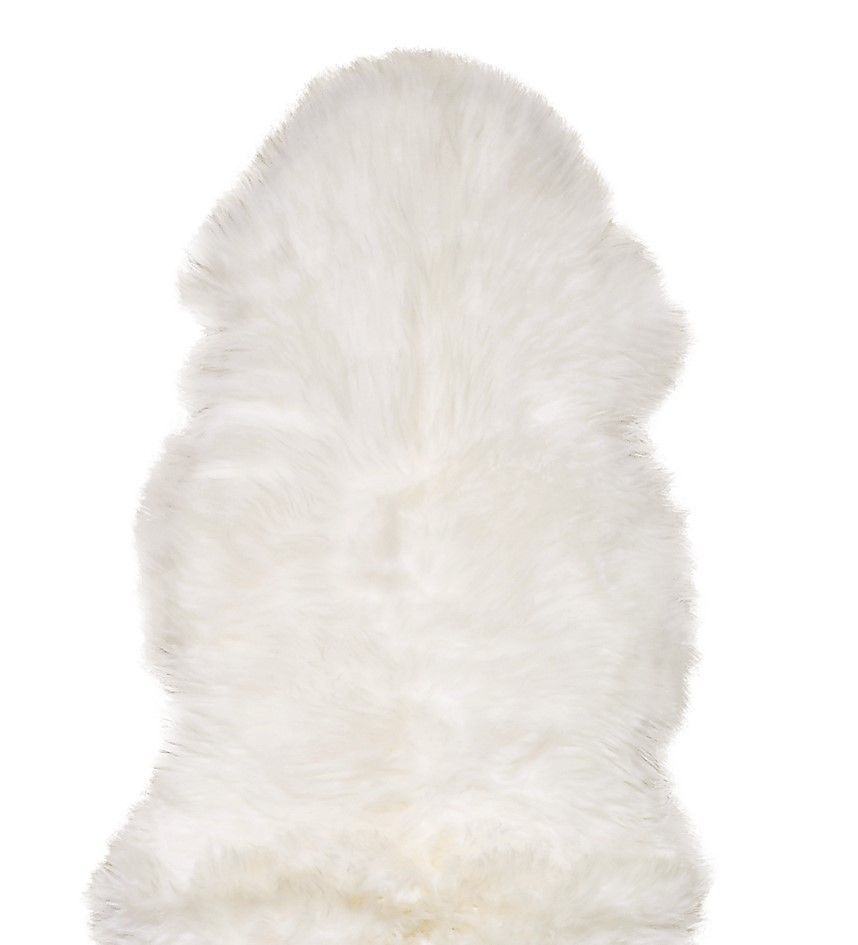 Heide Lammfell Lederlänge 90 cm - Haarlänge 50 mm - Weiß mit grauer Spitze