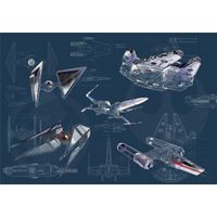 Vlies Fototapete - Star Wars Blueprint Dark - Größe 400 x 280 cm