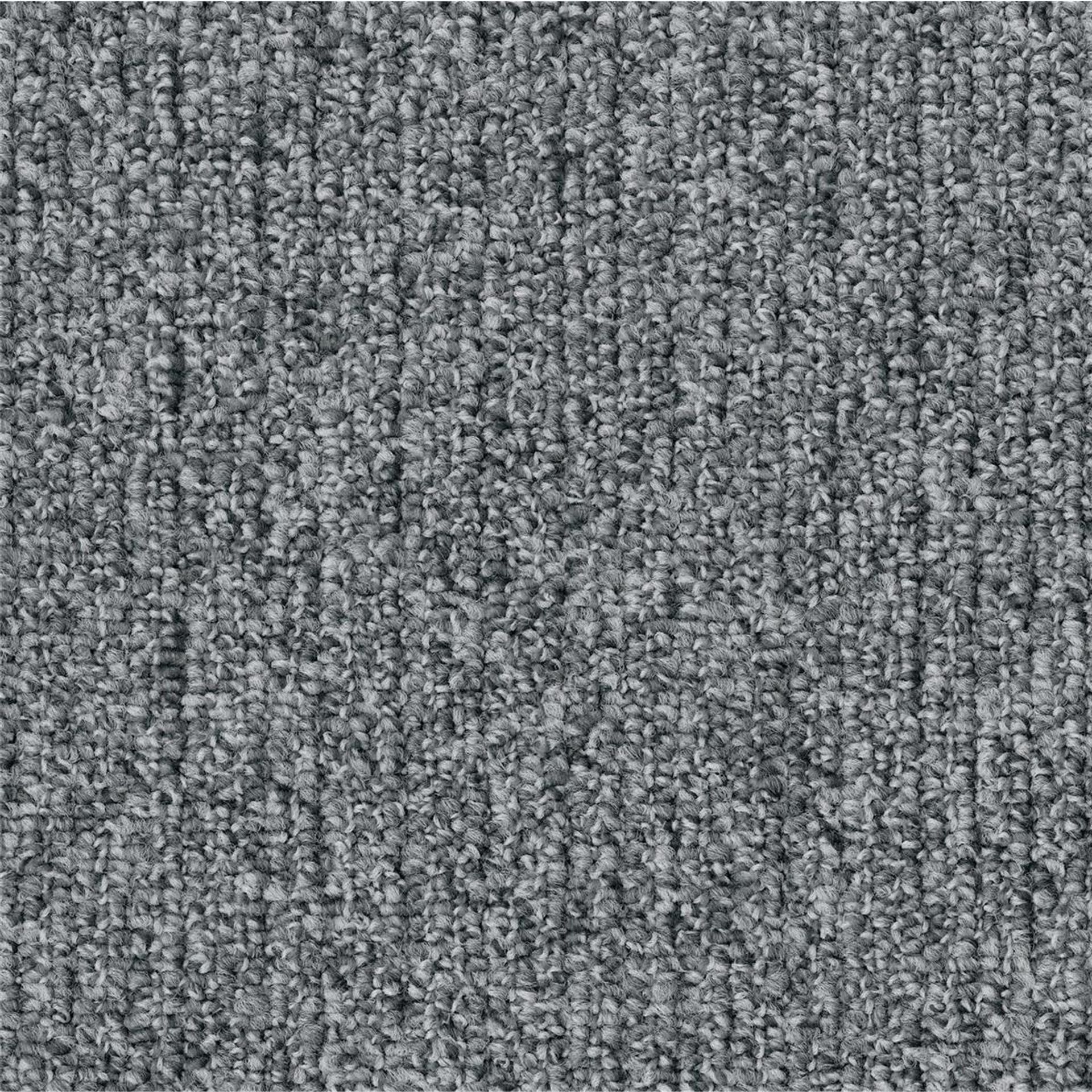 Teppichfliesen 50 x 50 cm Schlinge strukturiert Reclaim Ribs A819 9935 Grau Linear
